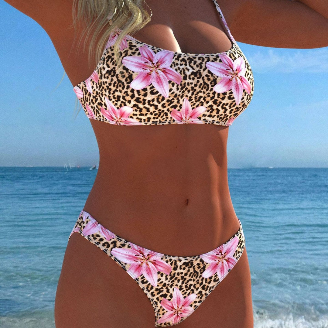 Damen Bikini-Set mit floralem Leopardenmuster und komfortablem Schnitt Echo Archiv