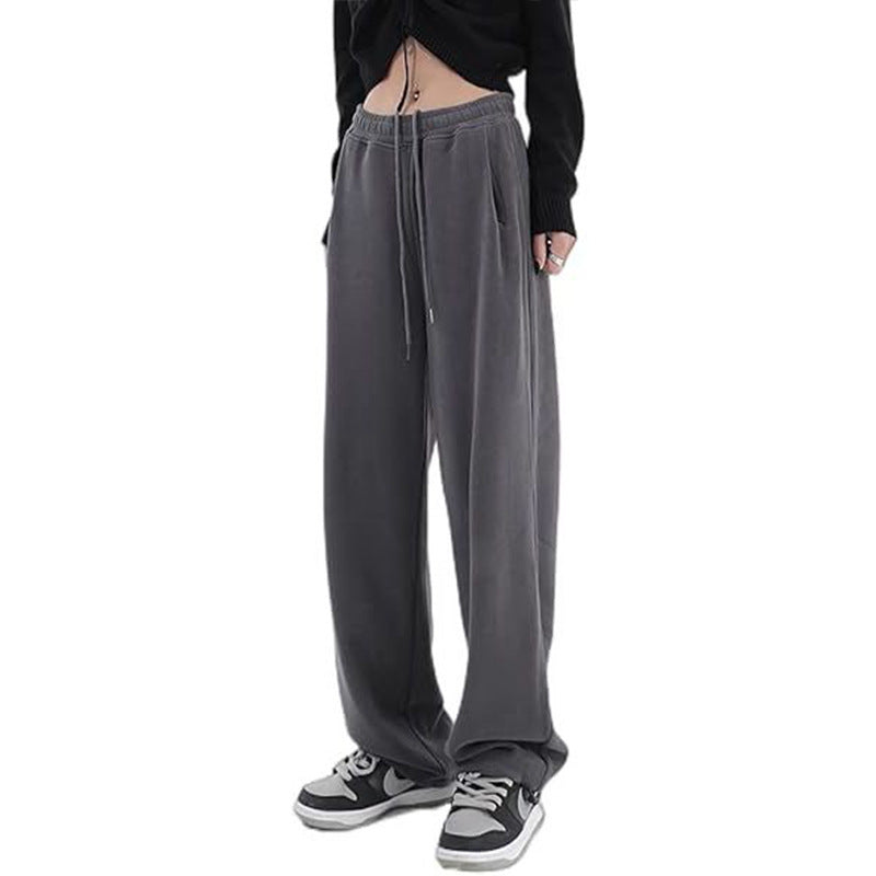 Damen nan lockerfallende Palazzohose aus Sweat mit hochgeschnittenem Komfortbund, Tunnelzug und seitlichen Eingrifftaschen Echo Archiv