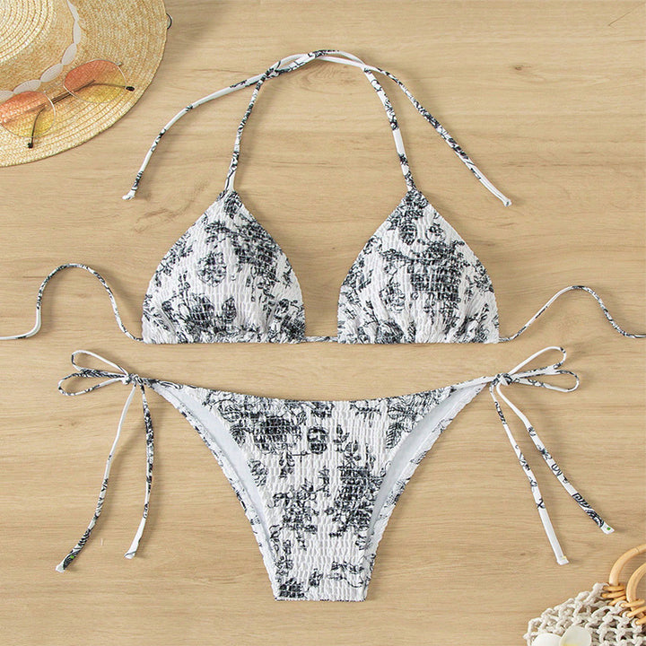 Damen Triangel-Bikini mit verstellbaren Trägern und klassischen Schnürdetails Echo Archiv