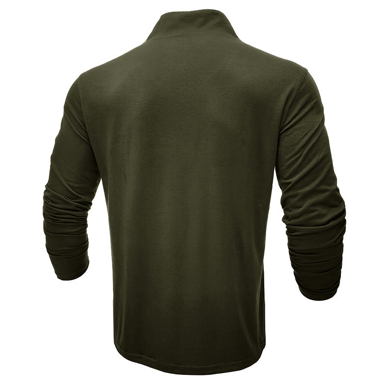 Herren Modisches Langarmshirt mit innovativem Stehkragen Echoarchiv