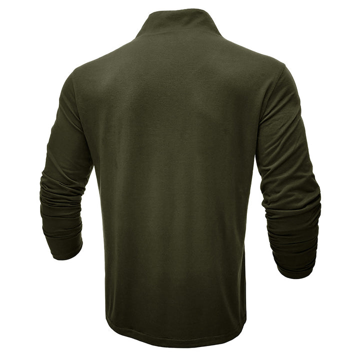 Herren Modisches Langarmshirt mit innovativem Stehkragen Echoarchiv