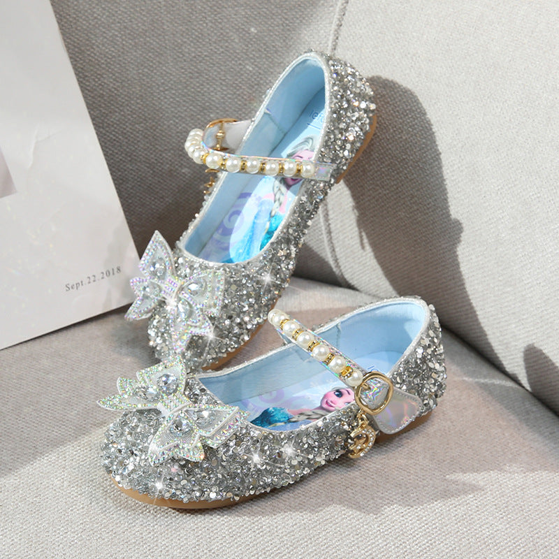 Mädchen Glitzernde Ballerinas mit Perlenakzent Echo Archiv
