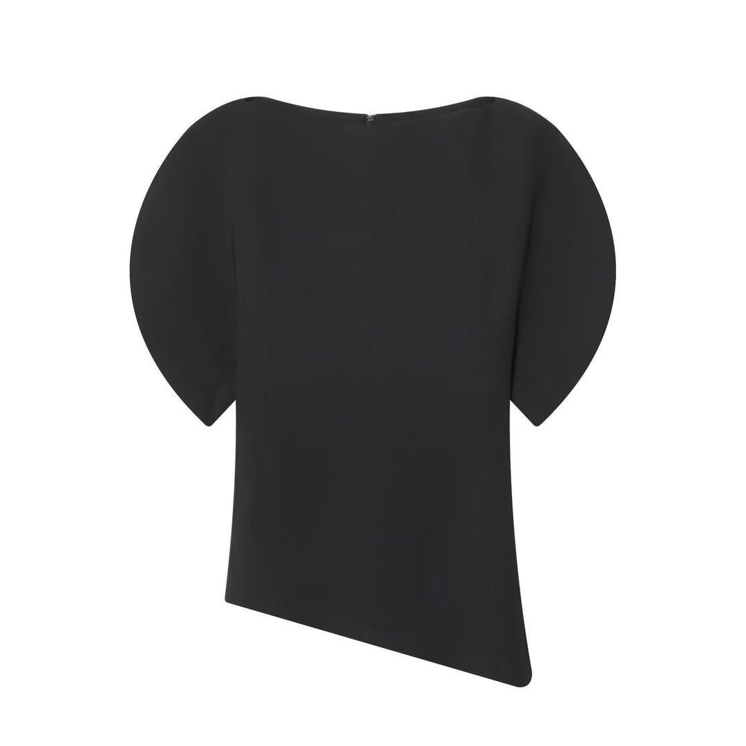 Damen asymmetrisches Oberteil mit innovativen Volantärmeln Echo Archiv