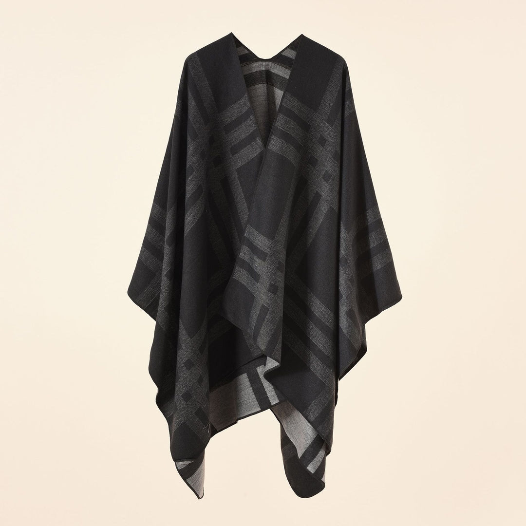 Damen Jacquard Poncho mit Paisley‑Muster – Avérine