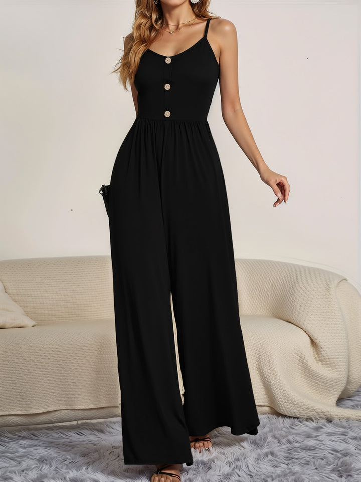 Damen Jumpsuit mit knöpfbarem Oberteil und weitem Bein Echo Archiv