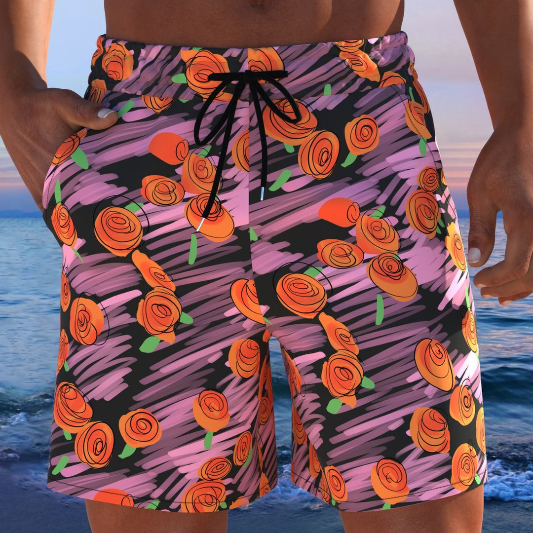 Herren Badeshorts mit modernem Streifen-Design und elastischem Bund Echo Archiv