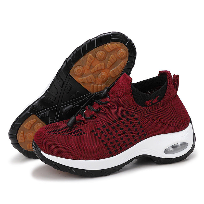 Damen nan atmungsaktive gestrickte Plateausneaker mit Luftkissenfederung und elastischem Schaft Echo Archiv