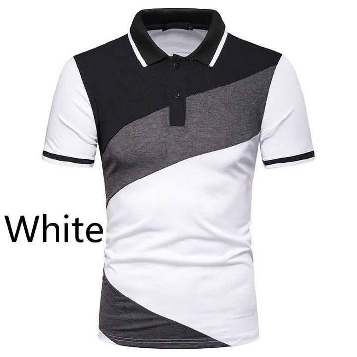 Herren Kurzarm Poloshirt mit modernem geometrischen Design Echoarchiv