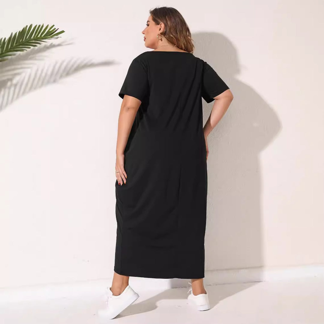 Damen lässiges Maxikleid mit seitlichen Taschen und bequemem Schnitt Echo Archiv