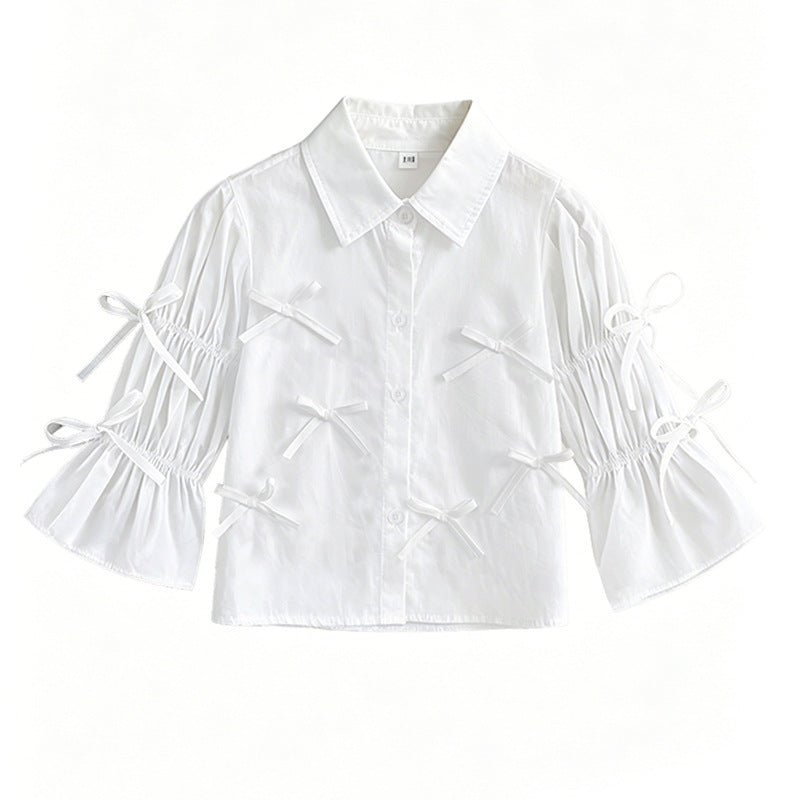 Mädchen Bluse mit Rüschendetails und Schleifen Echo Archiv