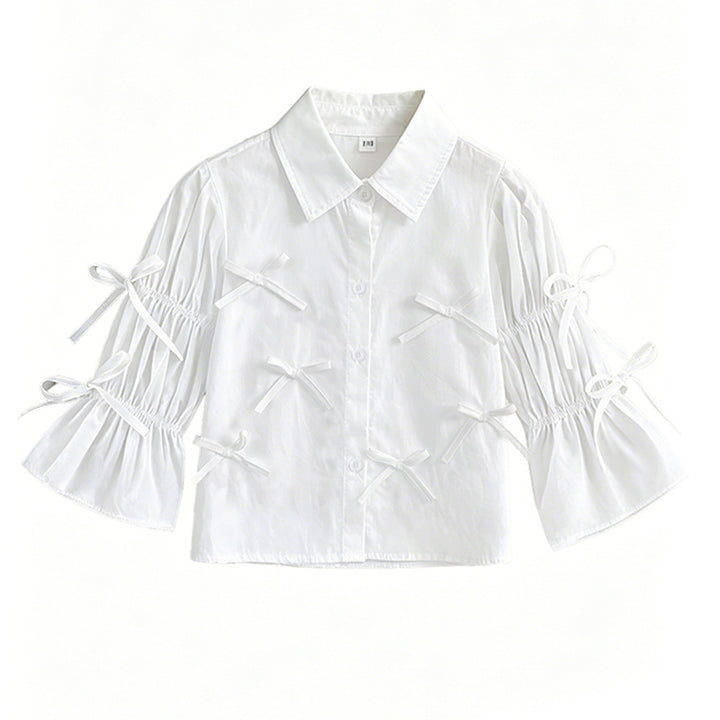 Mädchen Bluse mit Rüschendetails und Schleifen Echo Archiv