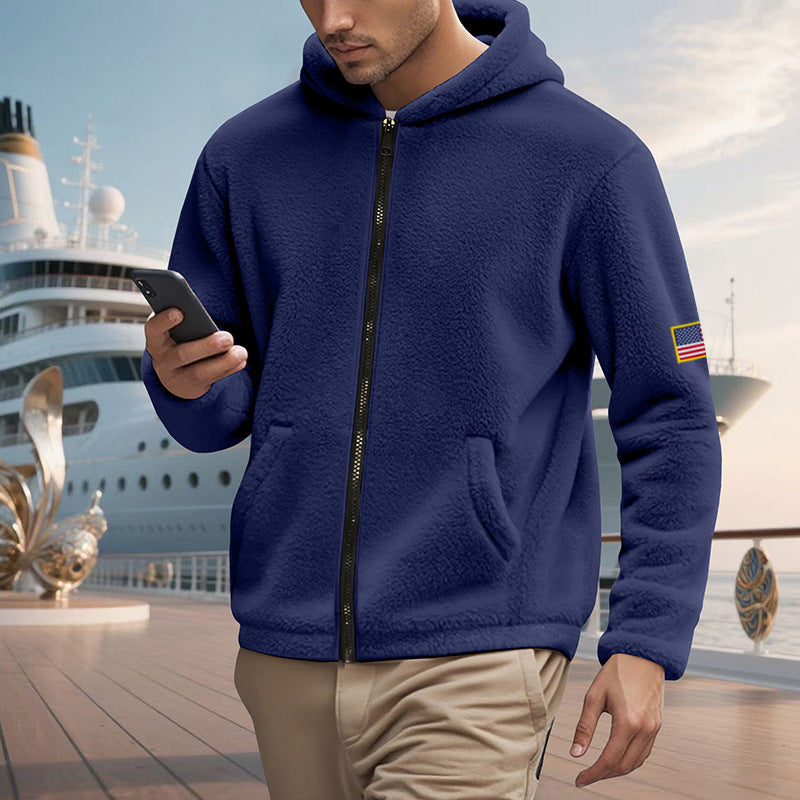 Herren Fleecejacke mit durchgehendem Reißverschluss und praktischen Taschen Echoarchiv