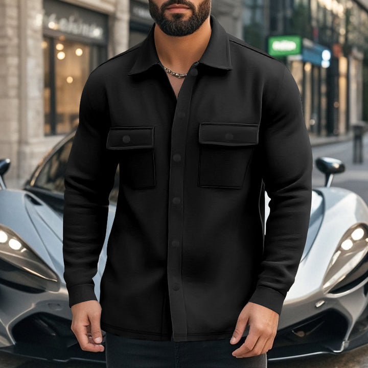 Herren modische Flanelljacke mit praktischen Taschen Echoarchiv