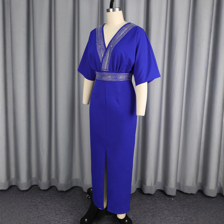 Damen elegantes Maxi-Kleid mit Pailletten und Schlitz Echo Archiv
