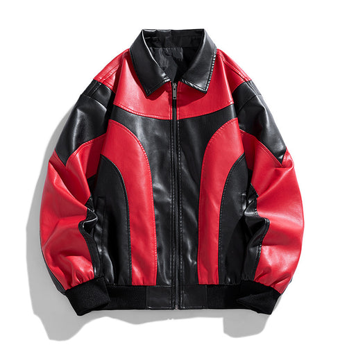 Herren Modische Kunstlederjacke im sportlichen Design Echo Archiv