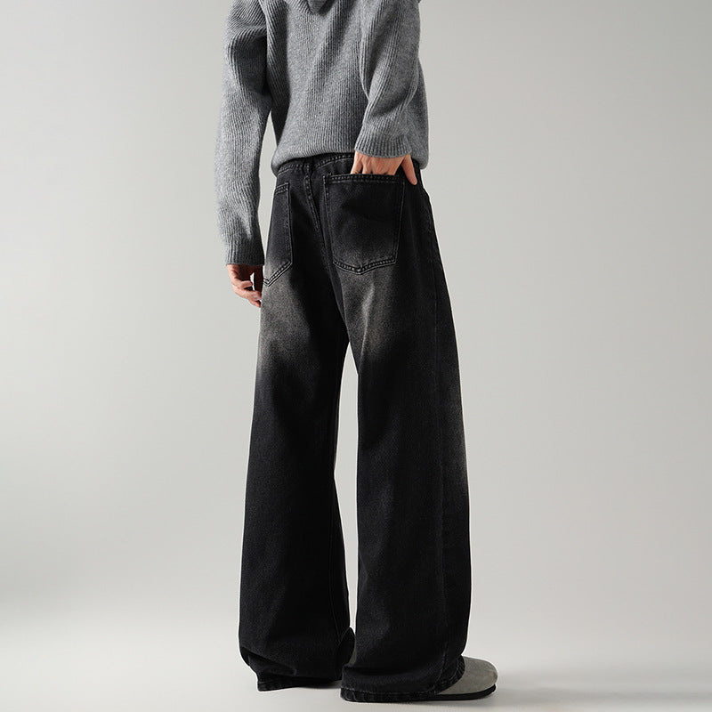 Herren Weite Schlagjeans aus gewaschenem Denim mit dezenten Fade-Effekten Echo Archiv