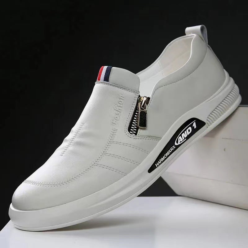 Herren Komfortable Slip-On Leder-SnEchoarchivker mit dezentem Reißverschluss und flexiblem Sohlenprofil Echoarchiv