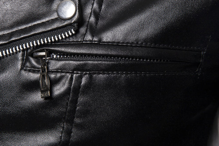 Herren moderne Bikerjacke mit asymmetrischem Reißverschluss und Lederoptik Echoarchiv