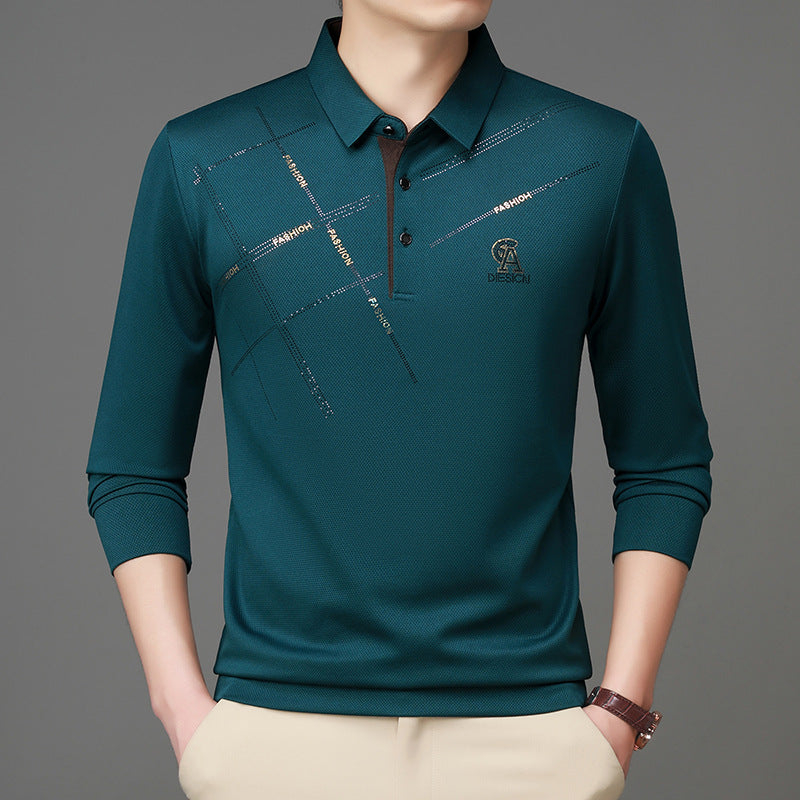 Herren Poloshirt mit stylischem Grafikdruck und hochwertigem Funktionsmaterial Echoarchiv
