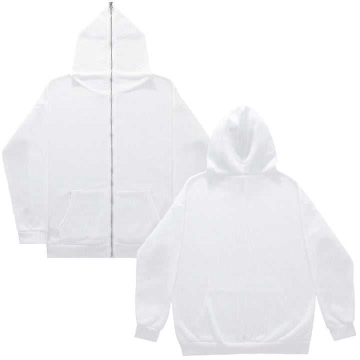 Unisex Zip-Hoodie mit durchgehendem Reißverschluss bis in spitze Kapuze, Kängurutasche und gerippten Bündchen Echo Archiv