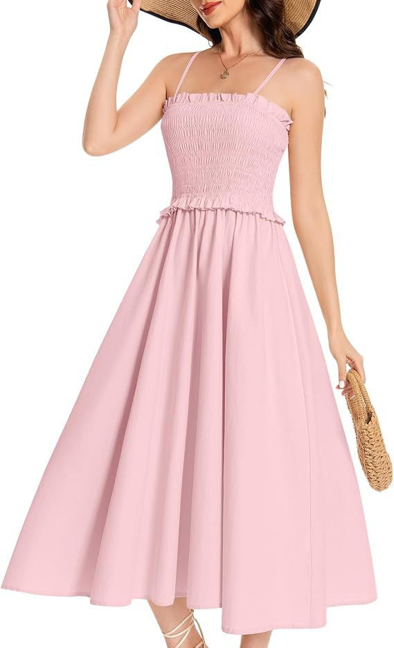 Damen Midi-Kleid mit elastischem Oberteil und weiten Rock Echo Archiv
