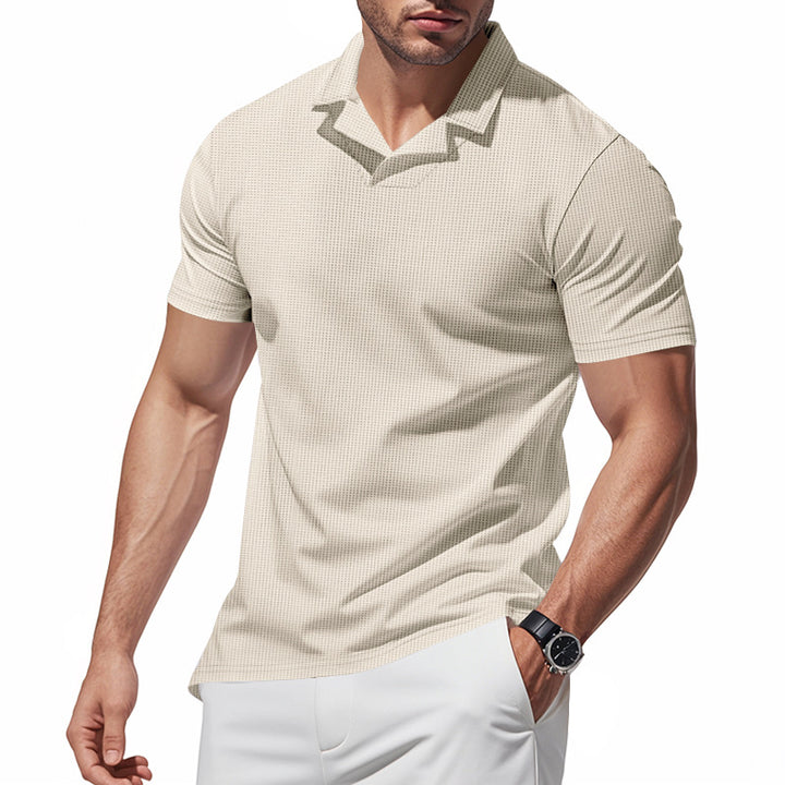 Herren Kurzarm Poloshirt mit strukturiertem Design Echoarchiv