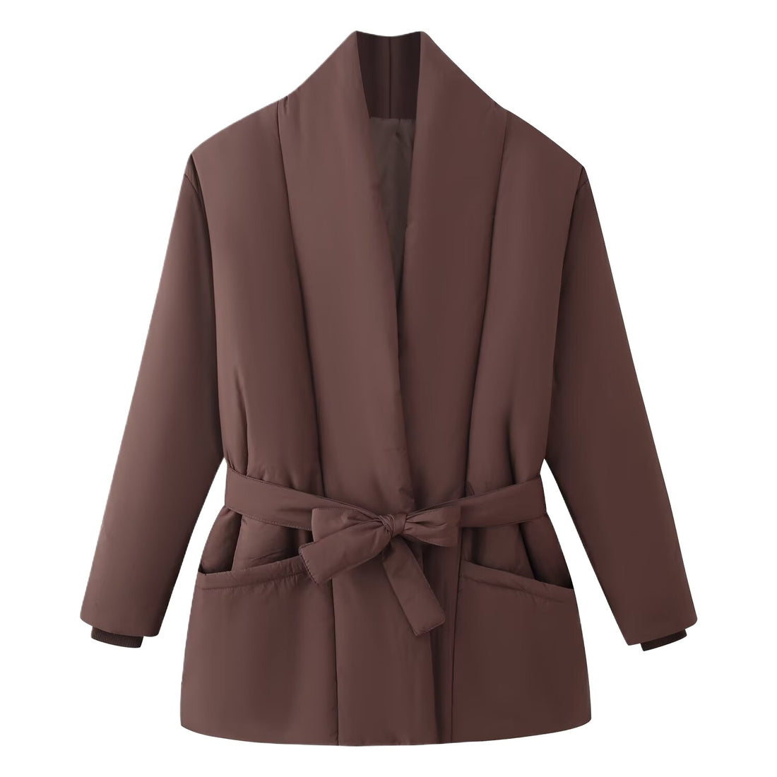 Damen Gesteppte Kurzjacke mit Schalkragen und Taillengürtel Echo Archiv