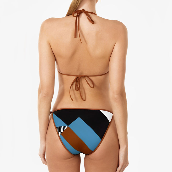 Damen Triangel-Bikini mit modernem Grafikdesign und verstellbaren Schnüren Echo Archiv