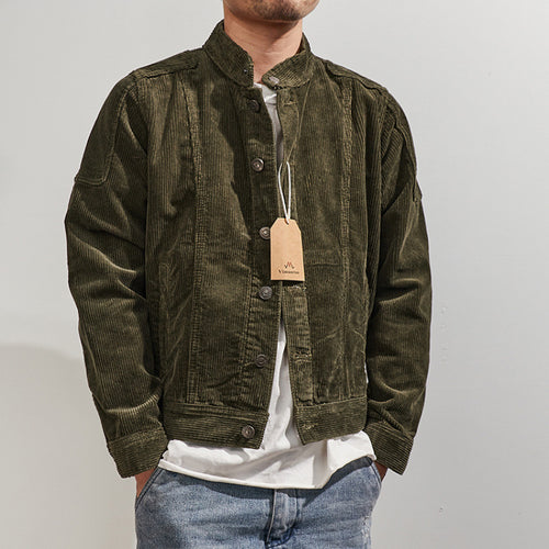 Herren Modische Kordjacke mit Stehkragen – Taviero