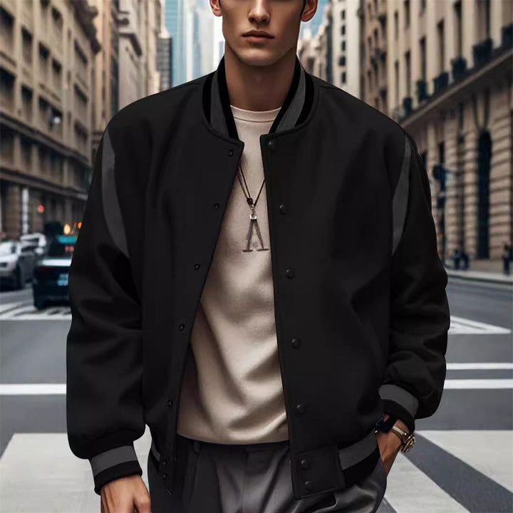 Herren lässige Collegejacke mit kontrastierenden Ärmeln Echoarchiv