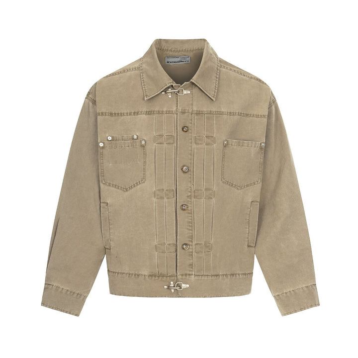 Herren Canvas-Utility-Blousonjacke mit Tunnelzug und Ziersteppungen Echoarchiv