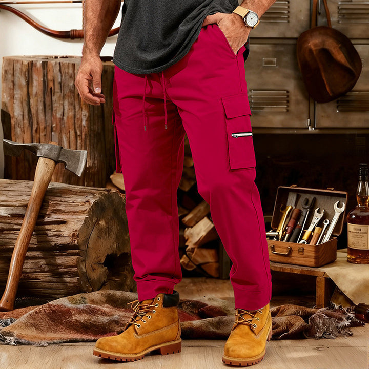 Herren Cargo-Jogginghose mit Multifunktionalen Reißverschluss-Taschen & Elastischem Bündchen – Bravaro