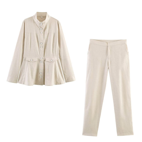 Damen Gerade geschnittene Stretch-Chino mit flachem Bund und Seitentaschen Echo Archiv