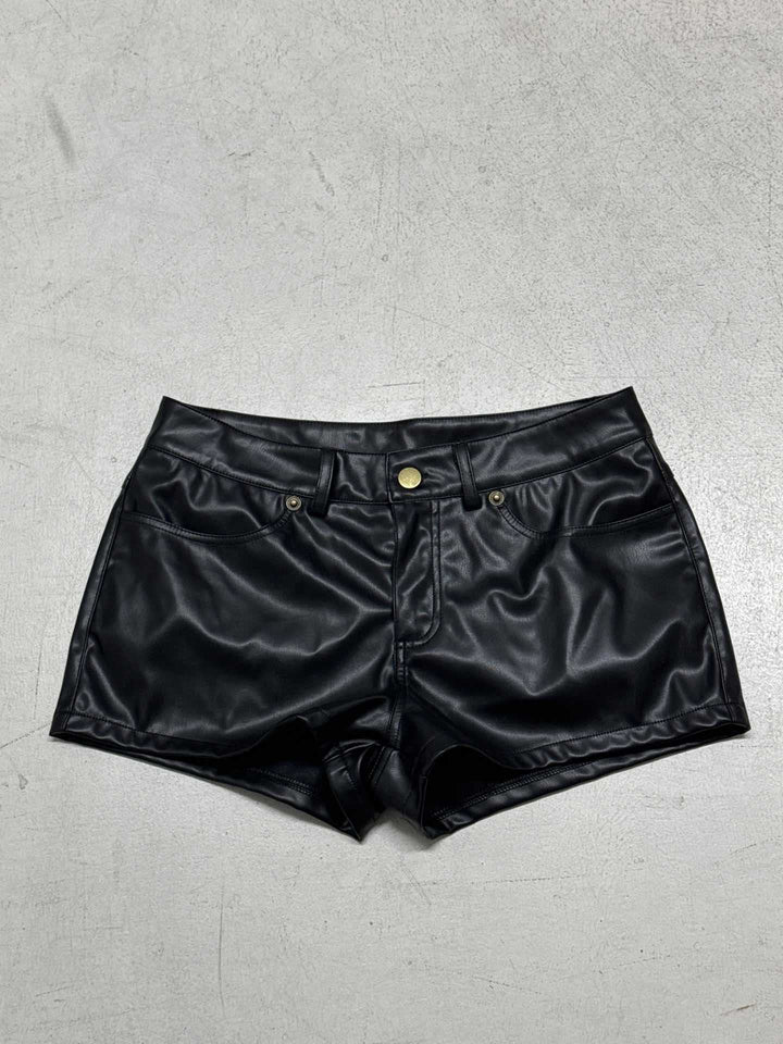 Damen Kunstleder Shorts mit eleganter Passform und praktischen Seitentaschen Echo Archiv