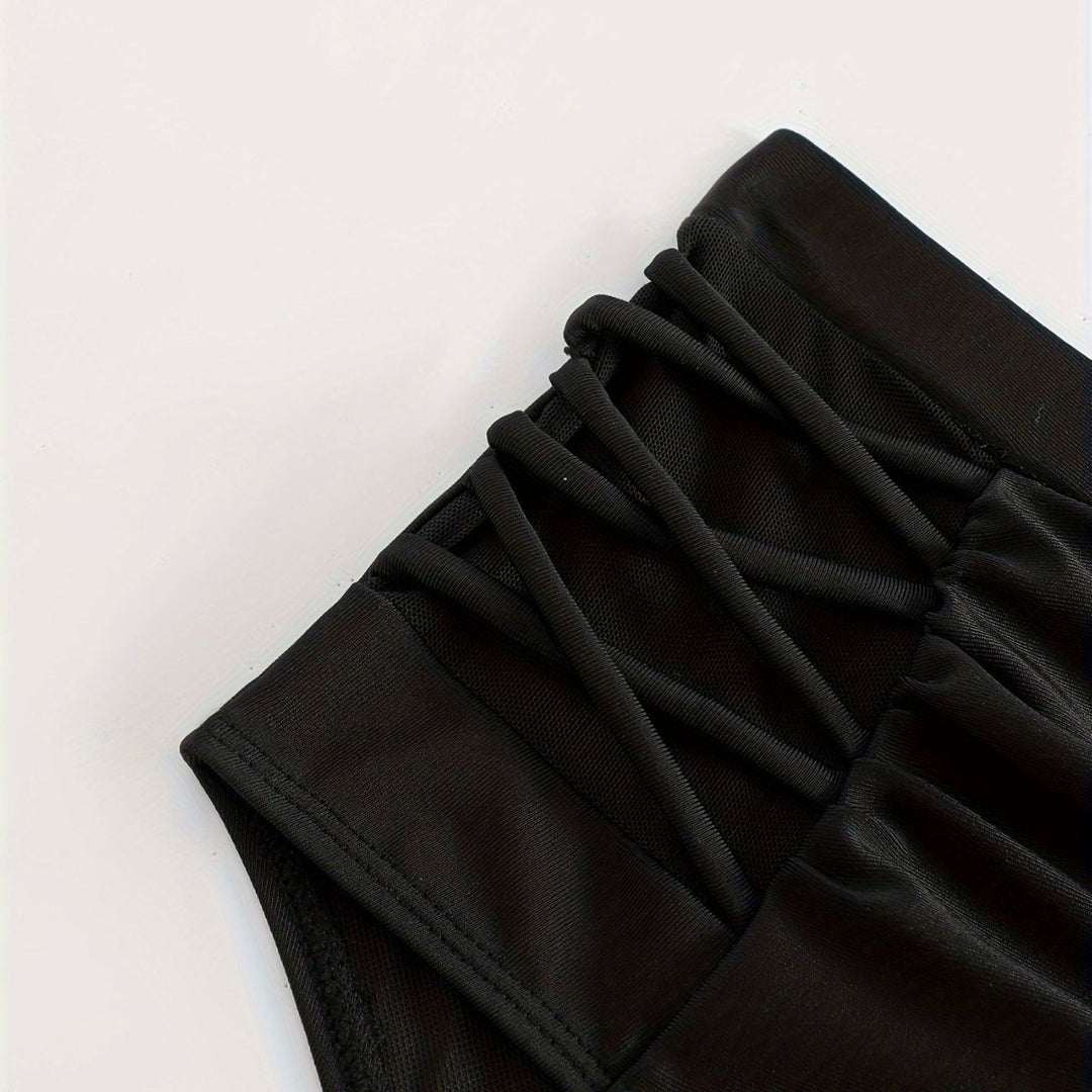 Damen High-Waist Bikinihose mit stilvollen Rüschendetails Echo Archiv