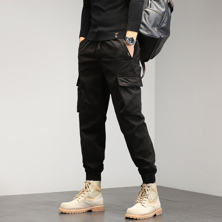 Herren Cargo-Joggerhose mit multifunktionalen Cargotaschen und elastischem Saum – Bravaro