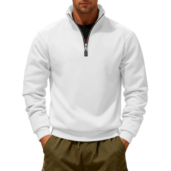 Herren Sportpullover mit modernem Stehkragen und praktischen Reißverschluss Echoarchiv