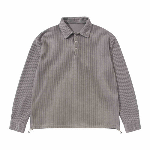 Herren Strukturiertes Poloshirt-Strickpullover mit Knopfleiste und Waffelstrick Echoarchiv