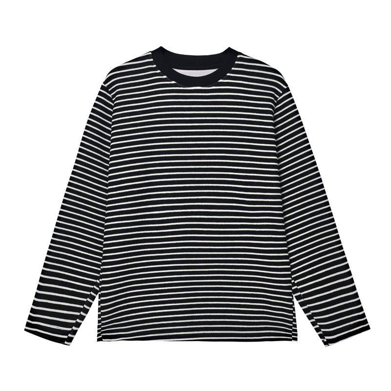 Unisex Freizeit gestreiftes Langarm-T-Shirt Echo Archive