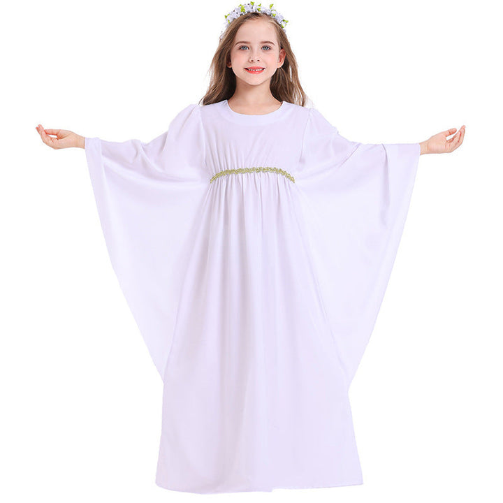 Mädchen märchenhaftes Kleid mit weitem Ärmeln und floralem Gürtel Echo Archiv