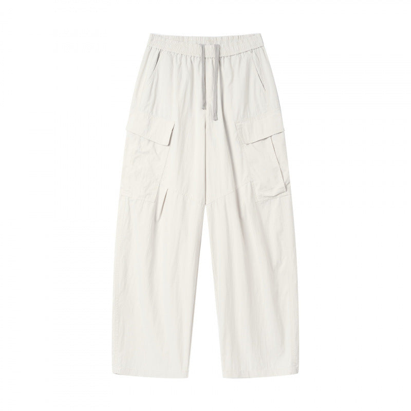 Unisex Weite Cargo-Hose mit elastischem Bund, Tunnelzug und aufgesetzten Klappentaschen Echo Archiv
