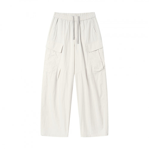 Unisex Weite Cargo-Hose mit elastischem Bund, Tunnelzug und aufgesetzten Klappentaschen Echo Archiv