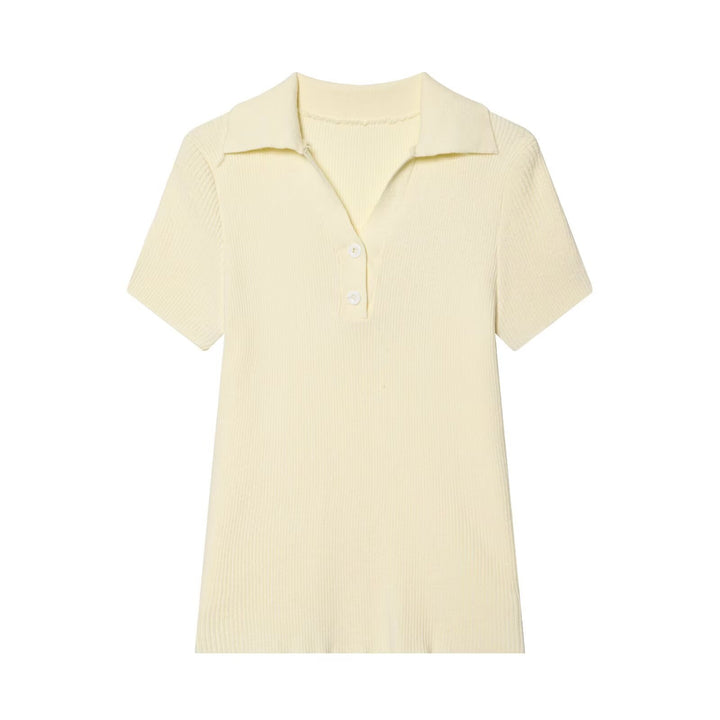 Damen kurzärmliges Poloshirt aus weichem Strickstoff Echo Archiv