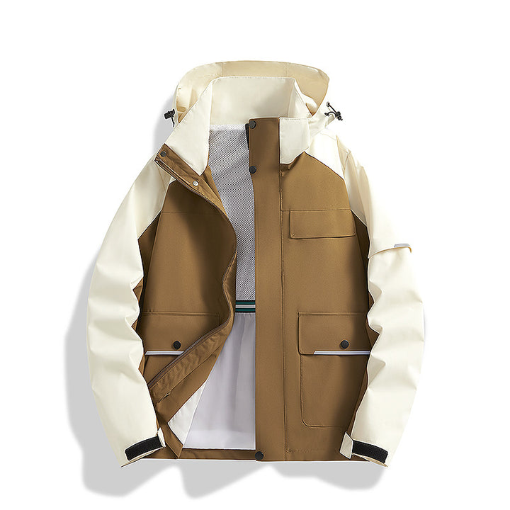 Herren dreilagige Trekkingjacke mit verschweißten Nähten, Kapuze und Multifunktionstaschen Echo Archiv
