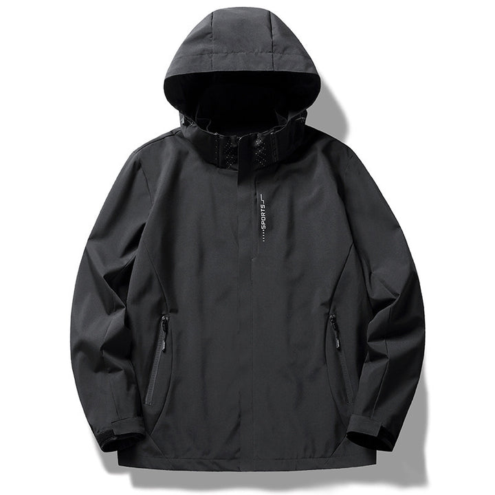 Herren wind- und wasserabweisende Softshell-Kapuzenjacke mit verdeckter Reißverschlussblende Echo Archiv