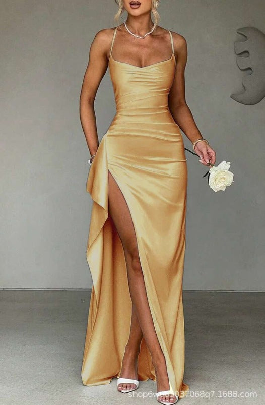 Damen Wickelkleid mit verführerischem Schlitz und schmalen Spaghettiträgern Echo Archiv