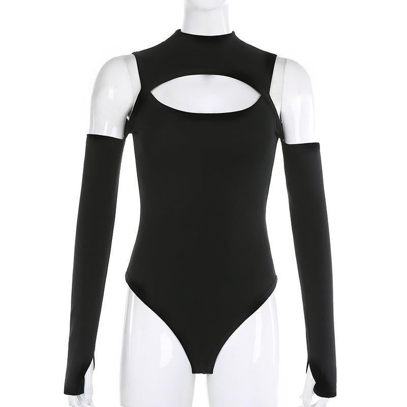 Damen Eleganter Bodysuit mit raffiniertem Ausschnitt und langen Ärmeln Echo Archiv