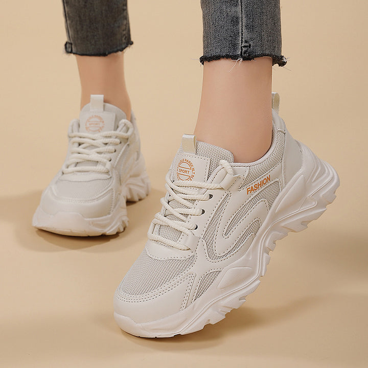 Damen nan voluminöser Plateau-Lifestyle-Sneaker mit Mesh- und Kunstledermix, gepolsterter Ferse und profiliertem Dämpfungssockel Echo Archiv