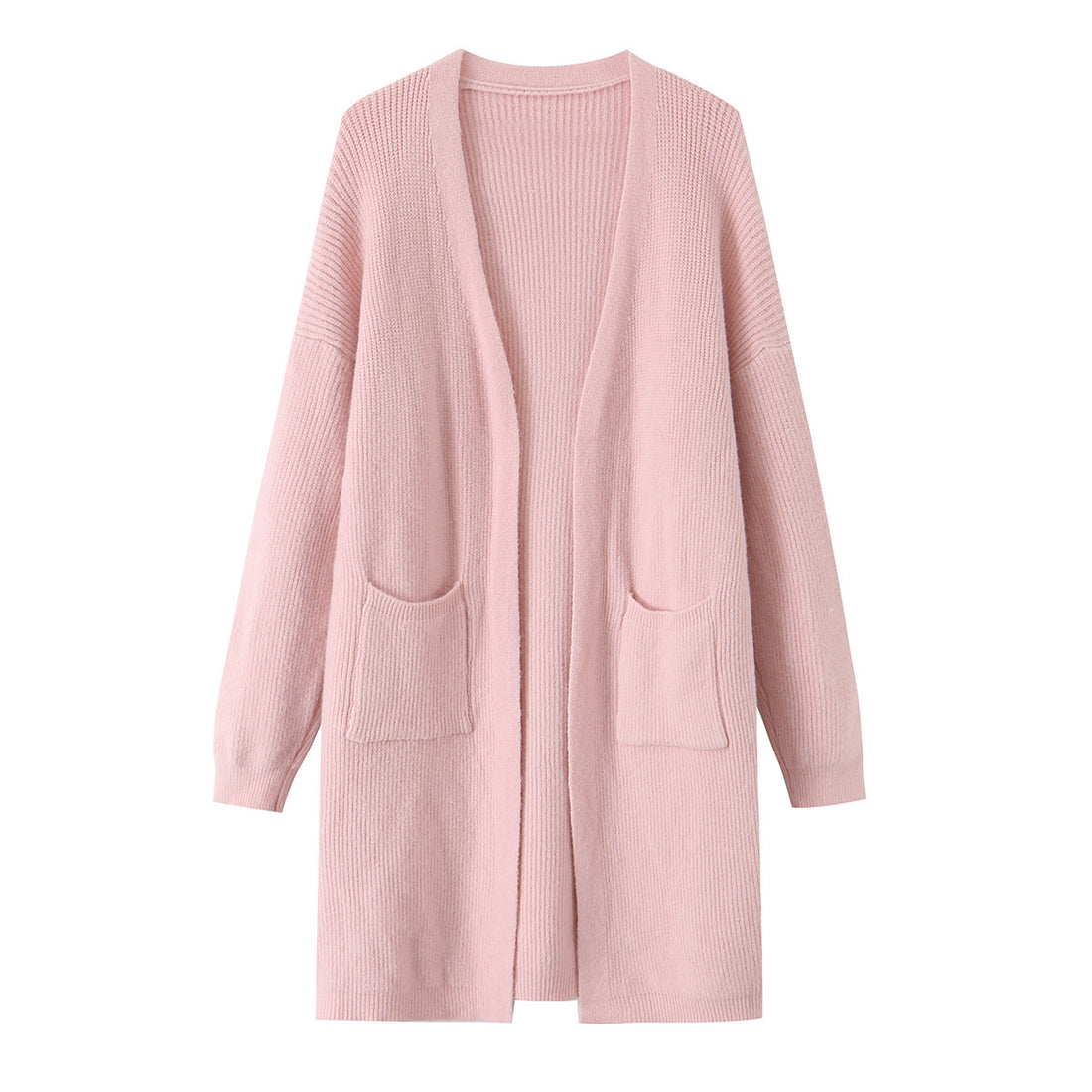 Damen Langer Oversize Strickcardigan mit aufgesetzten Taschen Echoarchiv
