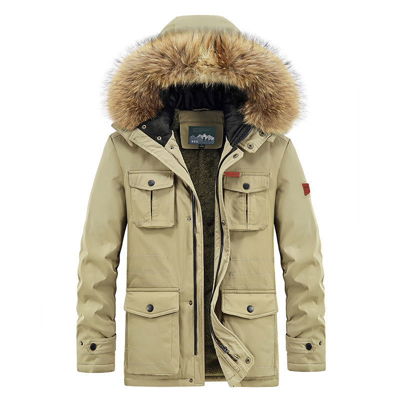Herren Winterparka mit Kunstfellkapuze gesteppter Thermofütterung und Multifachtaschen Echo Archiv